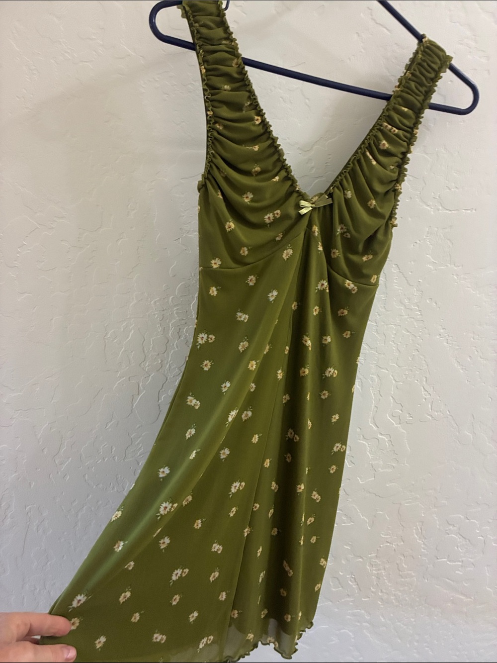 Forever 21 Olive Green Floral Mini Dress